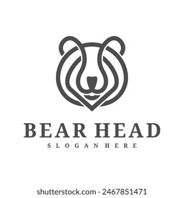 Bear logo vector template, Creative Bear head logo design concepts
