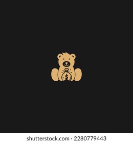 Bear Logo Vector Template Illustration.
Bear dollar icon 