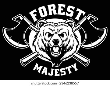 Bear Logo Vintage Design illustration