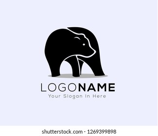 bear looking back logo design inspiration
