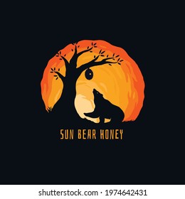 bear looking for honey e sport logo style