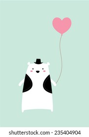 bear with love balloon vector