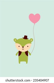 bear with love balloon vector