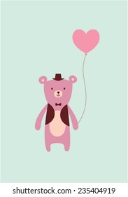 bear with love balloon vector