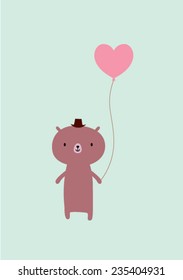 bear with love balloon vector