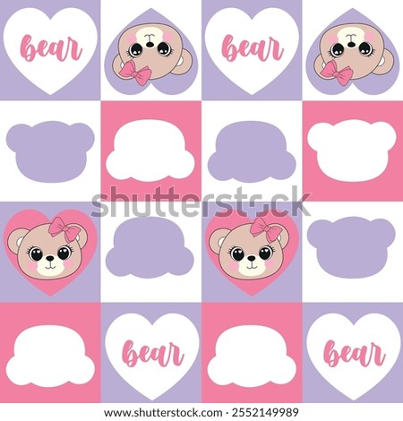 bear love cute girl pattern 