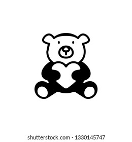 bear love heart icon, vector, eps10
