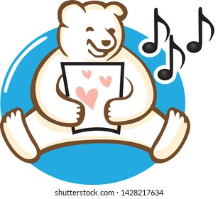 Bear lovely use for web design artwork logo sticker product.