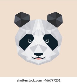 bear low poly animal, vector illustration eps10