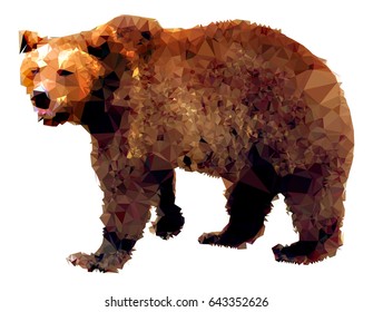 Bear. Low poly illustration. Vector clip art.