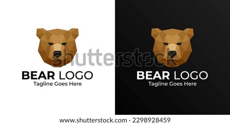 Bear Low Poly Logo Design. Polygonal Design. Geometric Design. Modern Logo