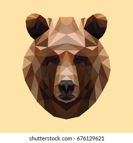 Bear low poly portrait