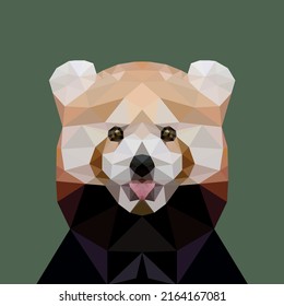 Oso en estilo de polos bajos, dibujo geométrico en una ilustración vectorial de estilo triangular, arte 3d, animal tridimensional. Naturaleza, zoológico, fauna, bozales