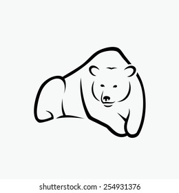 Bear lying down - vector illustration 