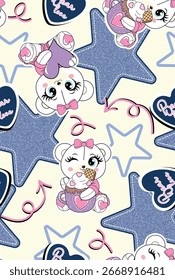 urso mágico estrela textura amor