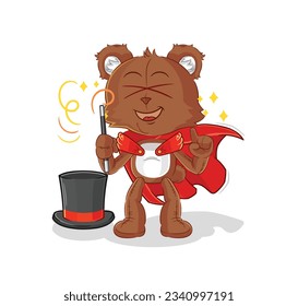 the bear magician illustration. character vector