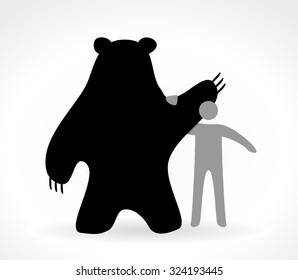 Bear and man are friends
