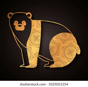 bear mandala boho style