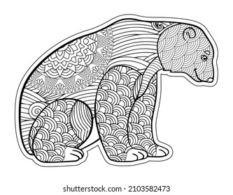 Bear Mandala Coloring Page Kids Stock Vector (Royalty Free) 2103582473 ...