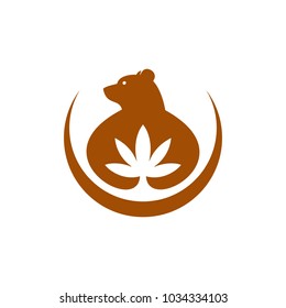 Bear Marijuana Cannabis Negative Space Concept