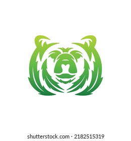 Diseño del logotipo creativo de marihuana de oso