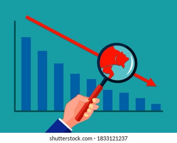 bear market or bearish market with forex trading graph. financial and trade online concept