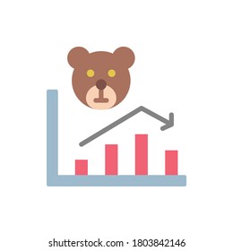 Bärenmarkt, Diagramm Symbol. Einfache, farbige Vektorelemente von Wirtschaftssymbolen für i und ux, Website oder mobile Anwendungen