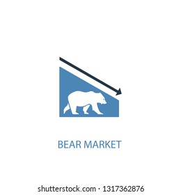 Bear Market concept 2 colored icon. Simple blue element illustration. Bear Market concept symbol design. Can be used for web and mobile UI/UX