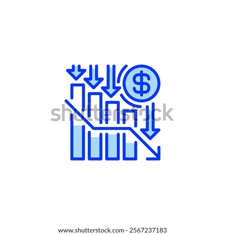 Bear Market Filled Line Icon. linear style sign for mobile concept and web design. Outline vector icon.