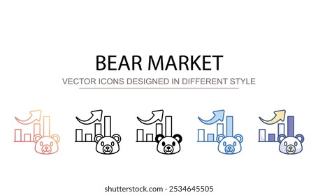 Bear Market icon design with white background stock illustration