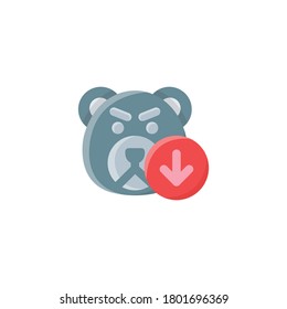 Bear Market Icon, Economy Symbol.