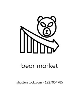 bear market icon. Trendy modern flat linear vector bear market icon on white background from thin line Bear market collection, outline vector illustration