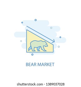 Bear Market line concept. Simple line icon, colored illustration. Bear Market symbol flat design. Can be used for UI/UX