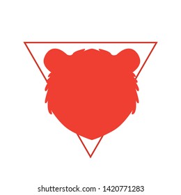 Bear market. Bear and red arrow. Stock market vector illustration.