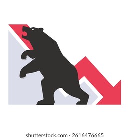 Bear Market Symbol with Graph Decline Illustration