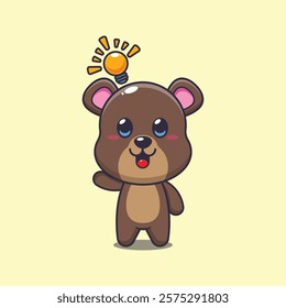 bear mascot cartoon character vector illustration get an idea.
design element for poster, brochure, web, mascot, sticker, logo and icon.