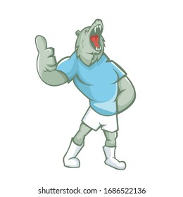 Bear mascot design with modern illustration concept style for sport team