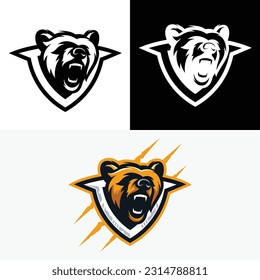 Bear Mascot E Sport Claw Abstract Logo