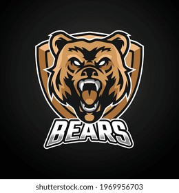 Bear mascot e sport logo design