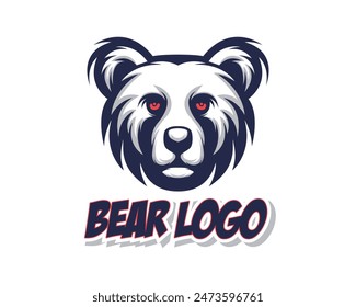 Oso mascota emblema insignia club con ojos rojos logo Ilustración vectorial arte del Clip juego de negocios pegatina de caza diseño de camiseta editable