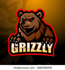 Bear mascot esport logo design