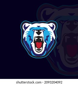 Bear Mascot esport Logo. Polar bear cartoon.