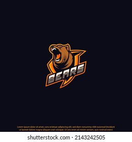 Diseño del logotipo de juegos de mascota de oso buen uso para emblema de identyti y más.