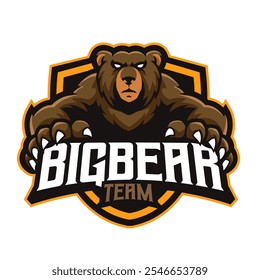 bear mascot gaming logo illustration