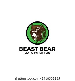 bear mascot illustration vector logo design