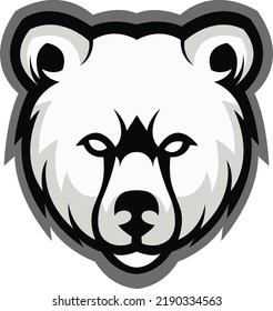 Bear Mascot logo Design. Brave Bear Face vector template. Bear Head design for Logo, Bear icon Sport Team logo design, Vector Template Illustration. Mascot Brave Cat Logo design for graphic work