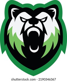 Bear mascot logo design for esports and gaming logos. professional grizzly bear logo design for a sports team. grizzly bear vector logo design for any kind of graphic design. Bear head emblem Vector