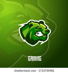 Bear mascot logo design with modern illustration concept style for badge, emblem and t shirt printing. Angry bear illustration for sport and e-sport team.
