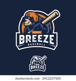 Bear mascot logo design with modern illustration concept style for badge, emblem and t shirt printing. Baseball bear vector illustration for sport team