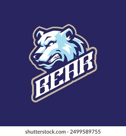Bear mascot logo design with modern illustration concept style for badge, emblem and t shirt printing. Ice bear illustration for sport team.